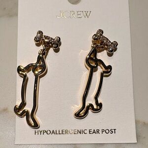 J. Crew Gold Dachshund Earrings